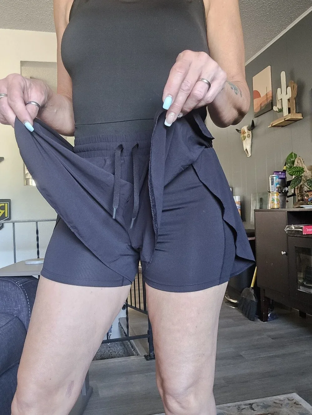 All In Motion Women’s Black High-Waist Drawstring Shorts
